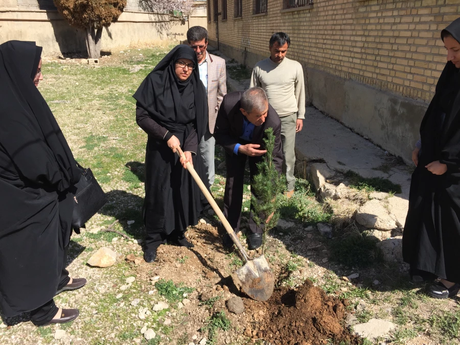 غرس نهال در حیاط ساختمان شماره 2 پرددیس کوثر 4