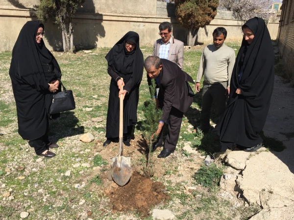 غرس نهال در حیاط ساختمان شماره 2 پرددیس کوثر 5