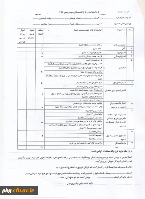 فرم امتیازات فارغ التحصیلان