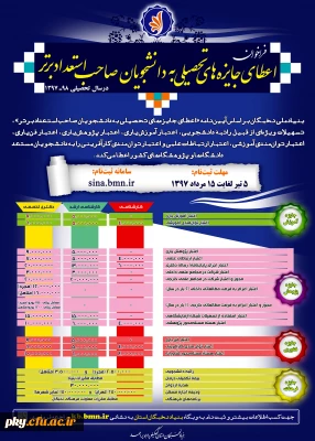 قابل توجه دانشجومعلمان محترم

«آغاز نام نویسی اعطای جایزه تحصیلی به دانشجویان صاحب استعداد برتر دانشگاه ها »