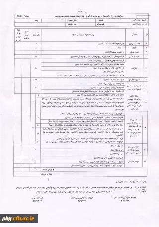 فرم امتیازبندی فارغ التحصیلان ورودی 1393